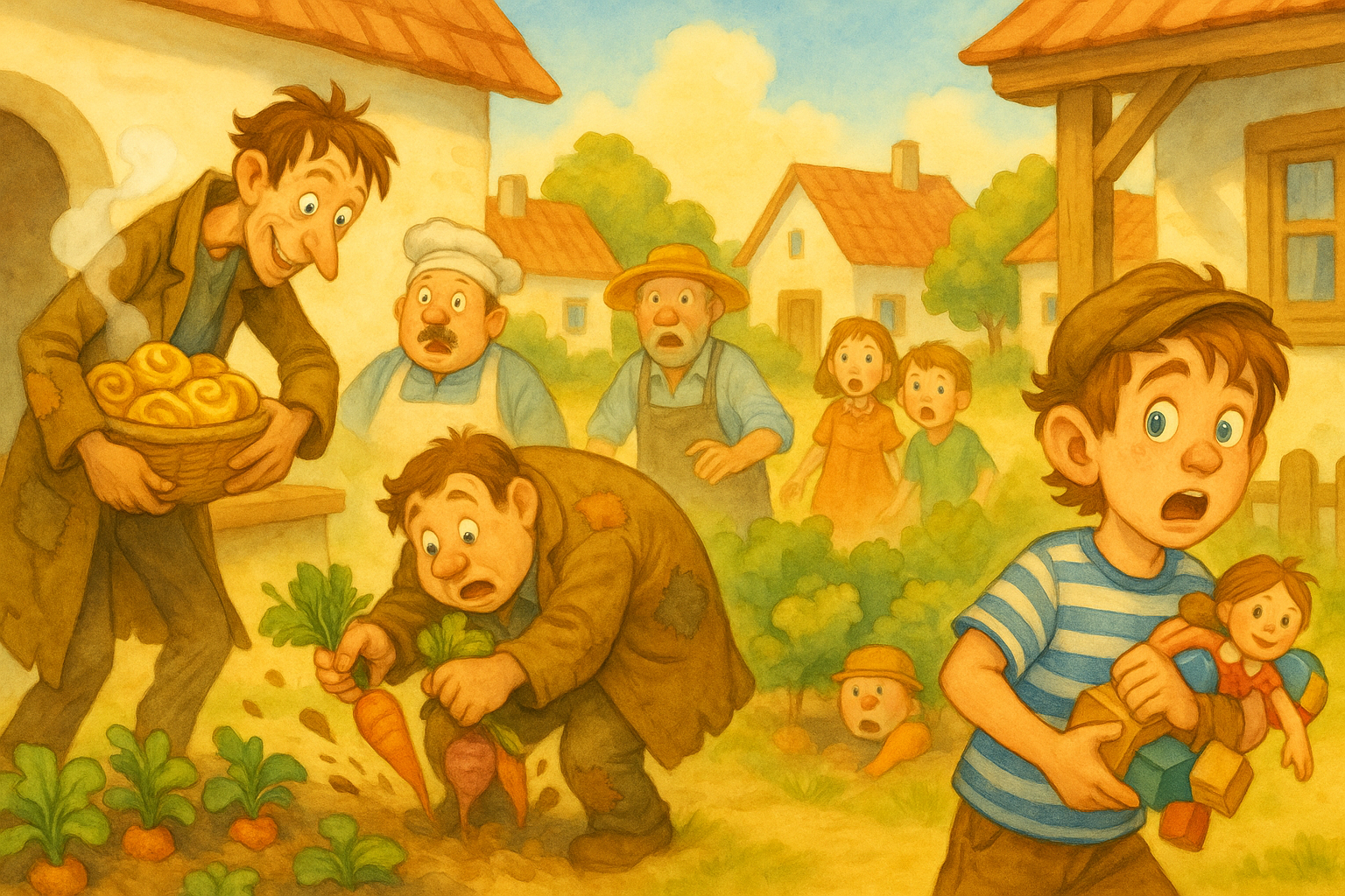 Lapajovia kradnú koláče, zeleninu a hračky