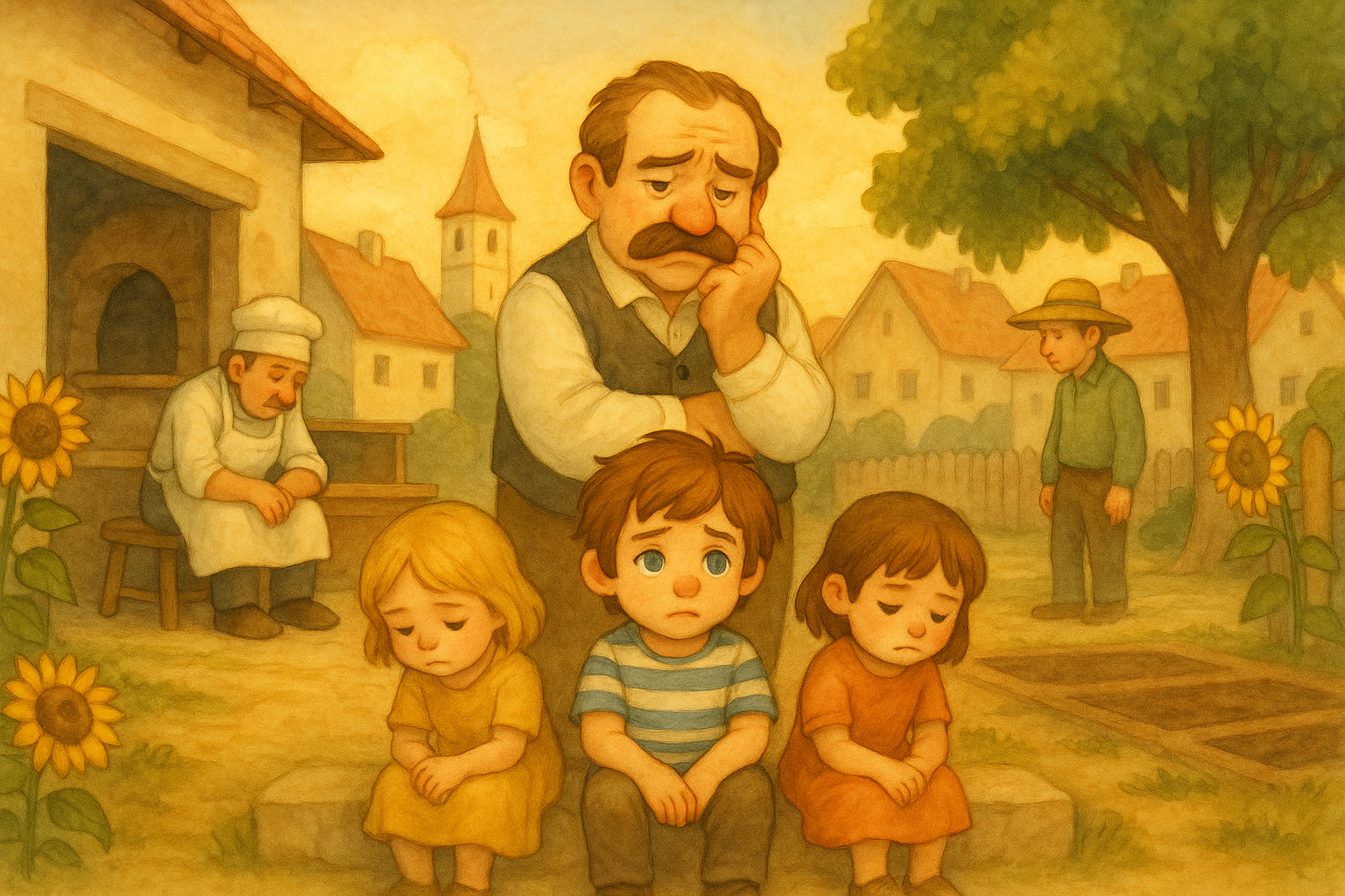 Smutná dedina — starosta, pekár a deti bez hračiek