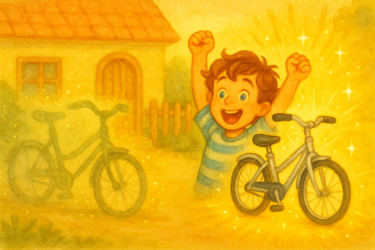 Magický záblesk premieňa starý bicykel na nový lesklý